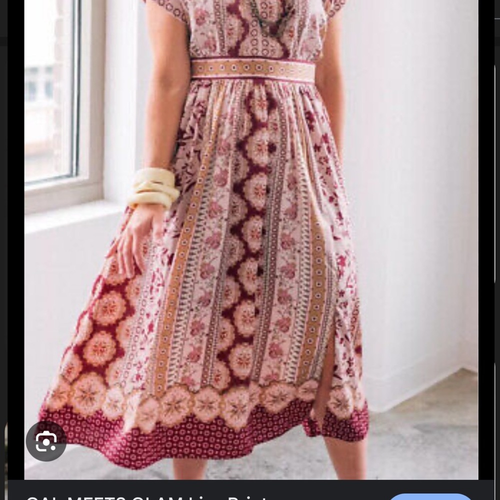 Gal Meets Glam Pink and Red Flutter Sleeve Sundress